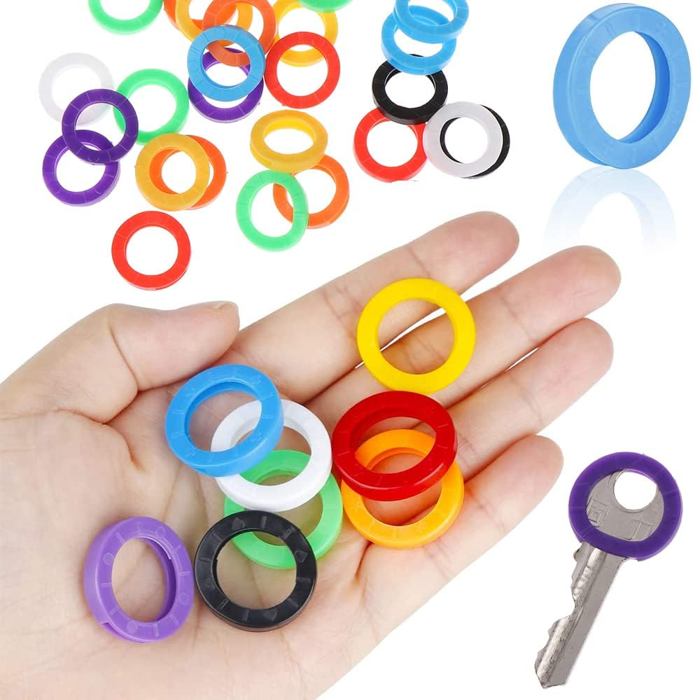 50X House Key Cover Key Cap Indicate Identifier Topper Keyring Keys Round image number 6