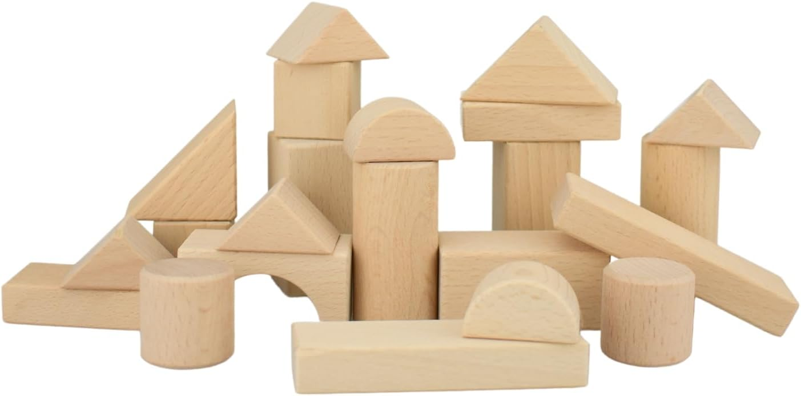 Kaper Kidz - Natural Wooden Blocks - 22PCS - Beech Wood Set for Toddlers/Kids image number 2