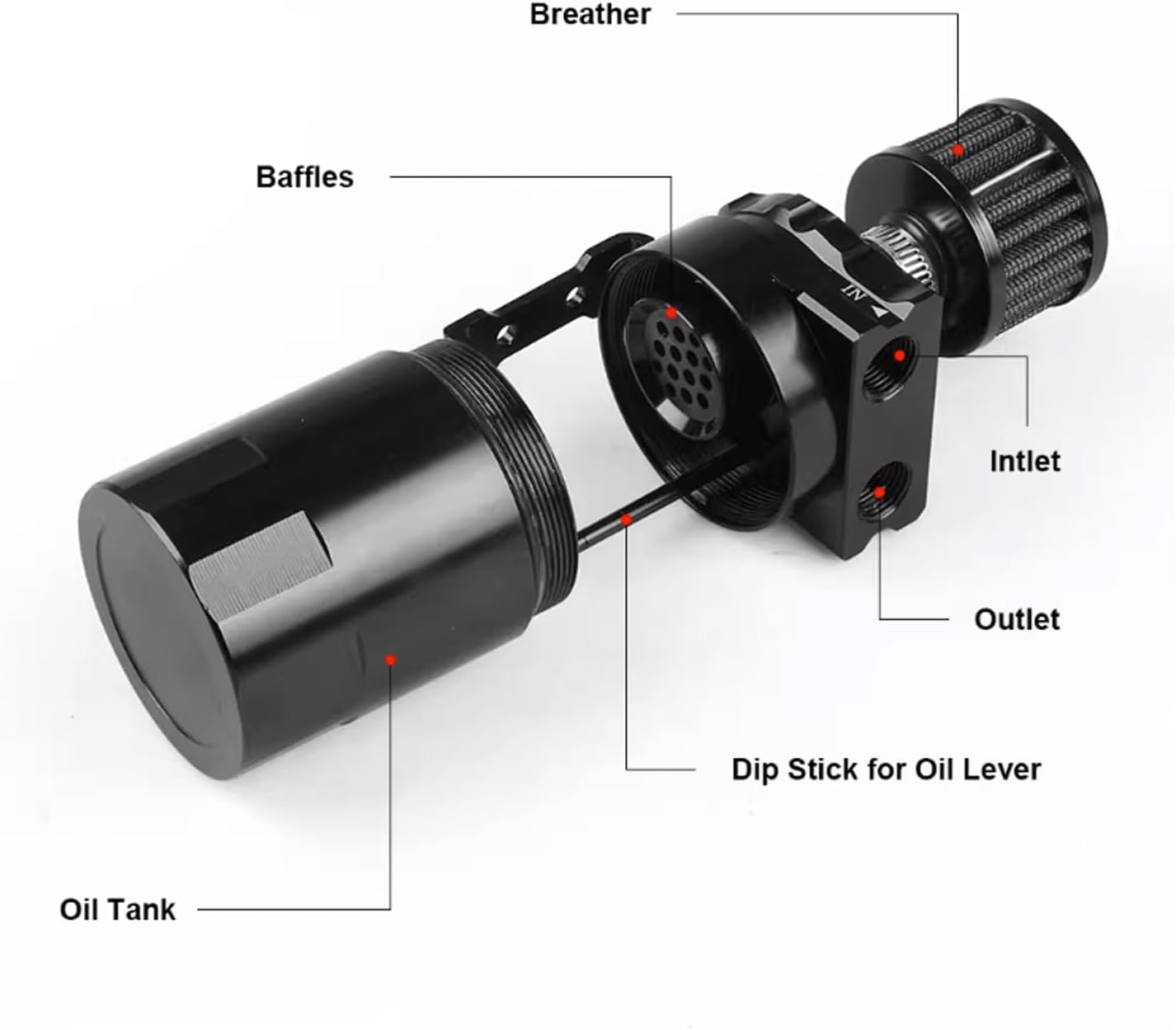 16Mm Hose Catch Can Crankcase Universal Kit for Provent 200 Diesel Oil image number 3