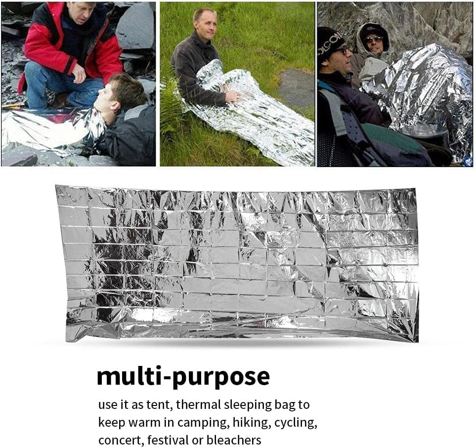 5Pcs Emergency Thermal Blankets,Survival Reflective Thermal First Aid Foil Blanket for Outdoor,Emergency Thermal Blanket,Survival Reflective Thermal First Aid Foil Blanket Emergency Blanket,210X130Cm image number 4