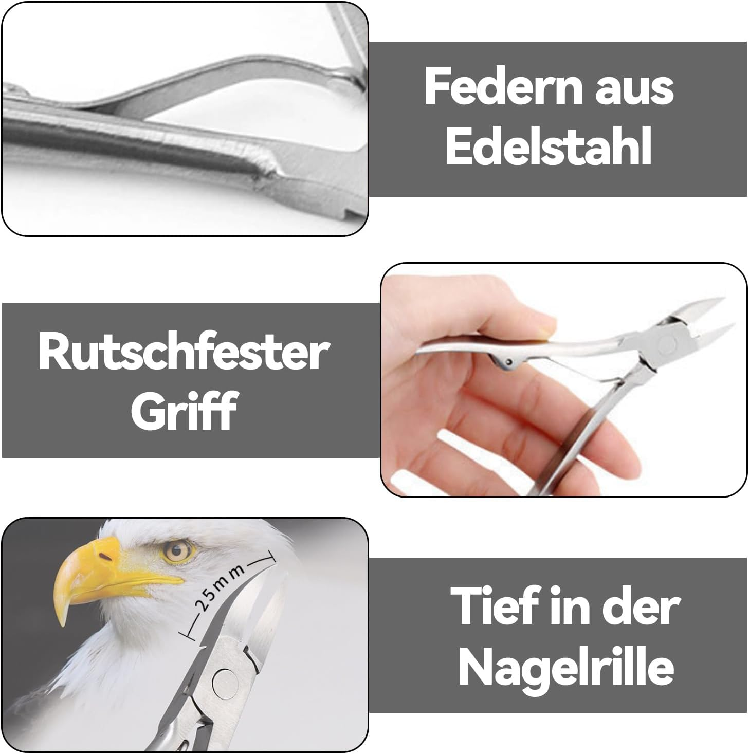 Nail Clippers, Nail Nippers for Toenails, Professional, Nail Nippers Toenails for Deep, Strong, Thick Toenails, Corner Pliers, Stainless Steel Tip for Deep Ingrown Nails image number 2