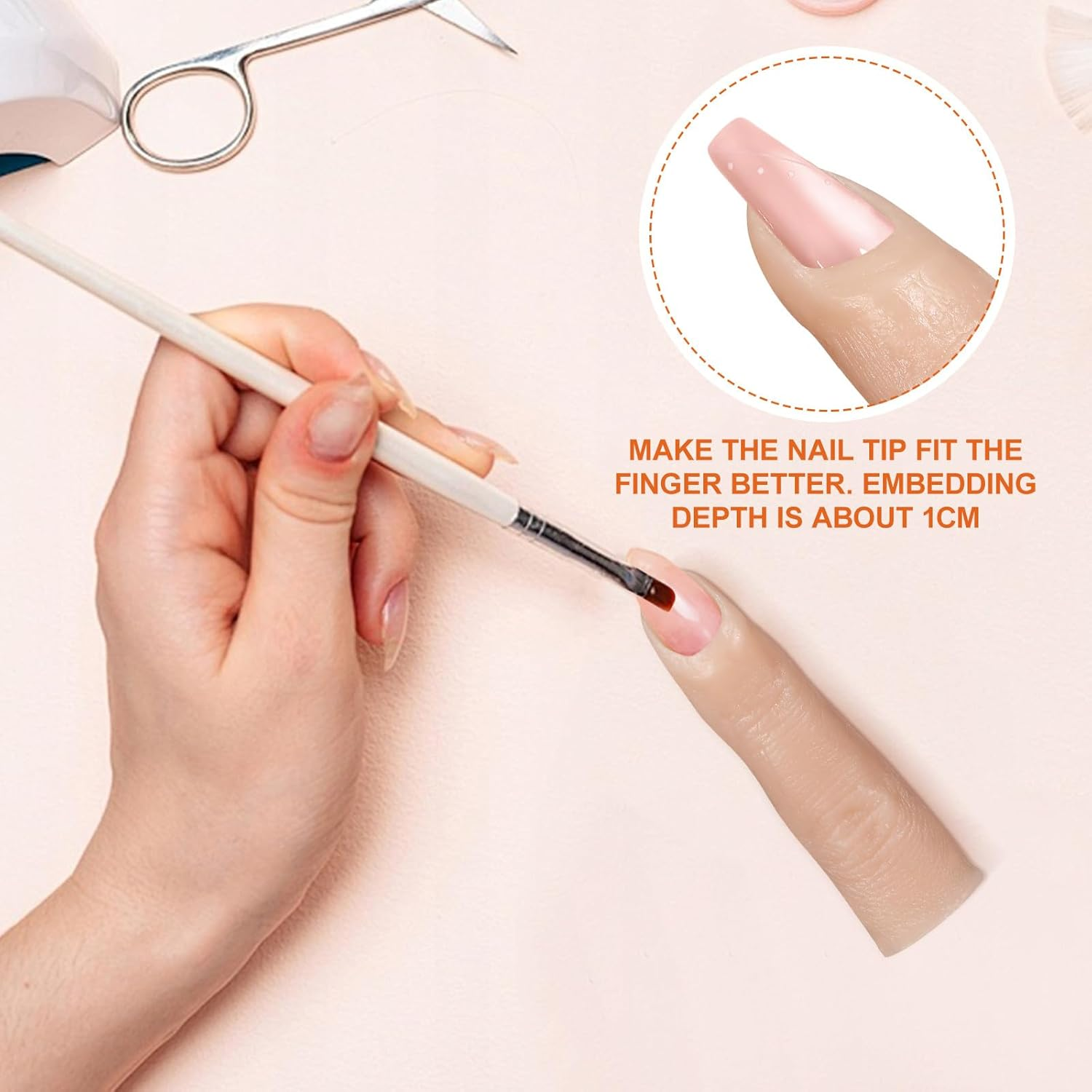 Silicone Practice Nail Art Finger Model Flexible Bendable Fake Nail Tip for Manicure Training Reusable Simulation Finger for Beginners image number 4