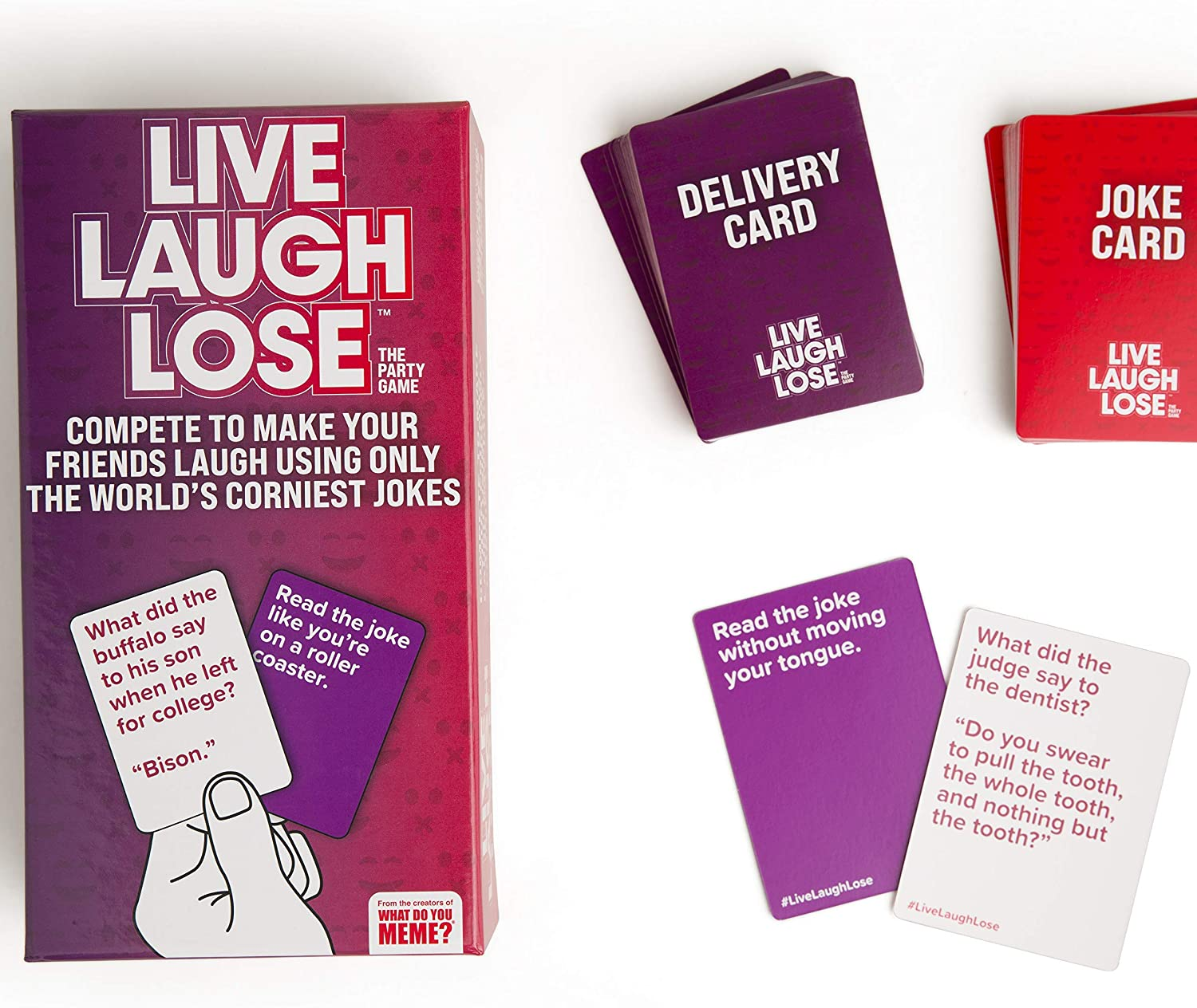 WHAT DO YOU MEME? Live Laugh Lose - the Party Game Where You Compete to Make Corny Jokes Funny