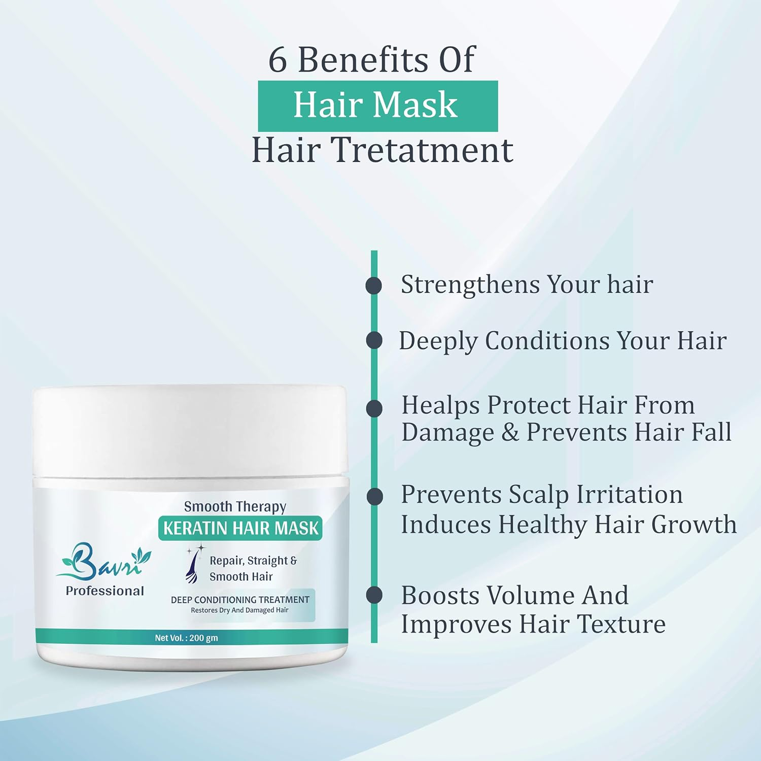 Professional Keratin Hair Mask with Protein & Gold Quinoa for Dry and Damaged Hair, Serie Expert, 200Gm image number 2