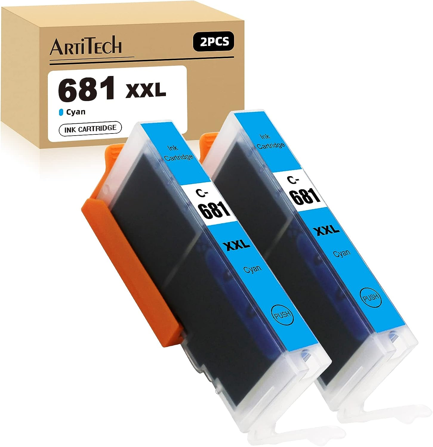 681XXL Ink Cartridges for Canon 681 Compatible with Canon TS706 TR7560 TR8560 TS6160 TS6260 TS8160 TS8260 TS9160 TS9560 Printer Ink Set (Pack of 2) (Yellow)