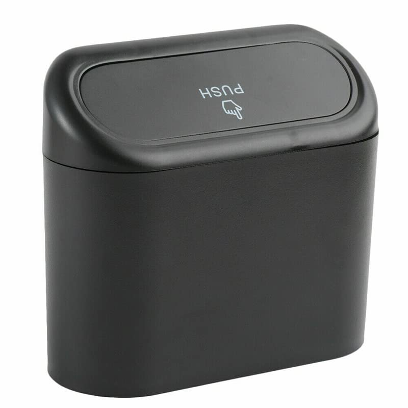Auto Car Trash Rubbish Can Garbage Dust Dustbin Box Case Holder Bin Mini Trash, Easy to Attach & Space-Saving Design, Black, 6.3X5.63X3.35 In image number 3