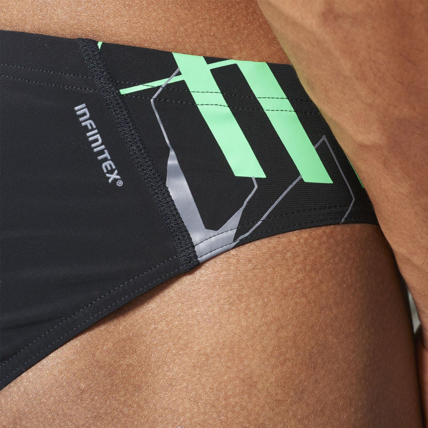 Adidas Men'S Tech Range Swim Trunk, Black/Solar Lime image number 1