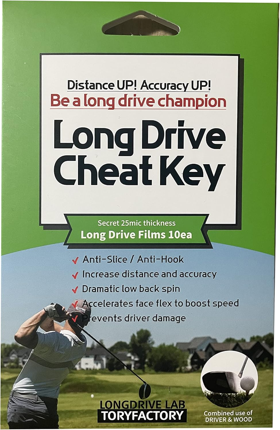 Anti Slice & Hook Golf Film Protector - Non Slicing Increase Distance Reduce Spin Straight Shot Club Protect Golf Accessories image number 3