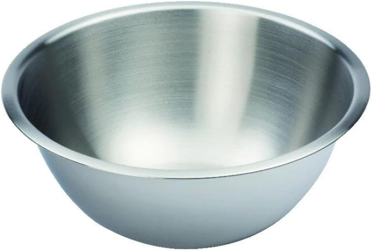 Eterna Satin Mixing Bowl, Silver, 24 Cm / 2.8 L &ndash; High-Quality 18/8 Stainless Steel Bowl with Fluted Rim for Easy Grip &ndash; Durable, Hygienic & Easy to Clean Kitchen Essential image number 1