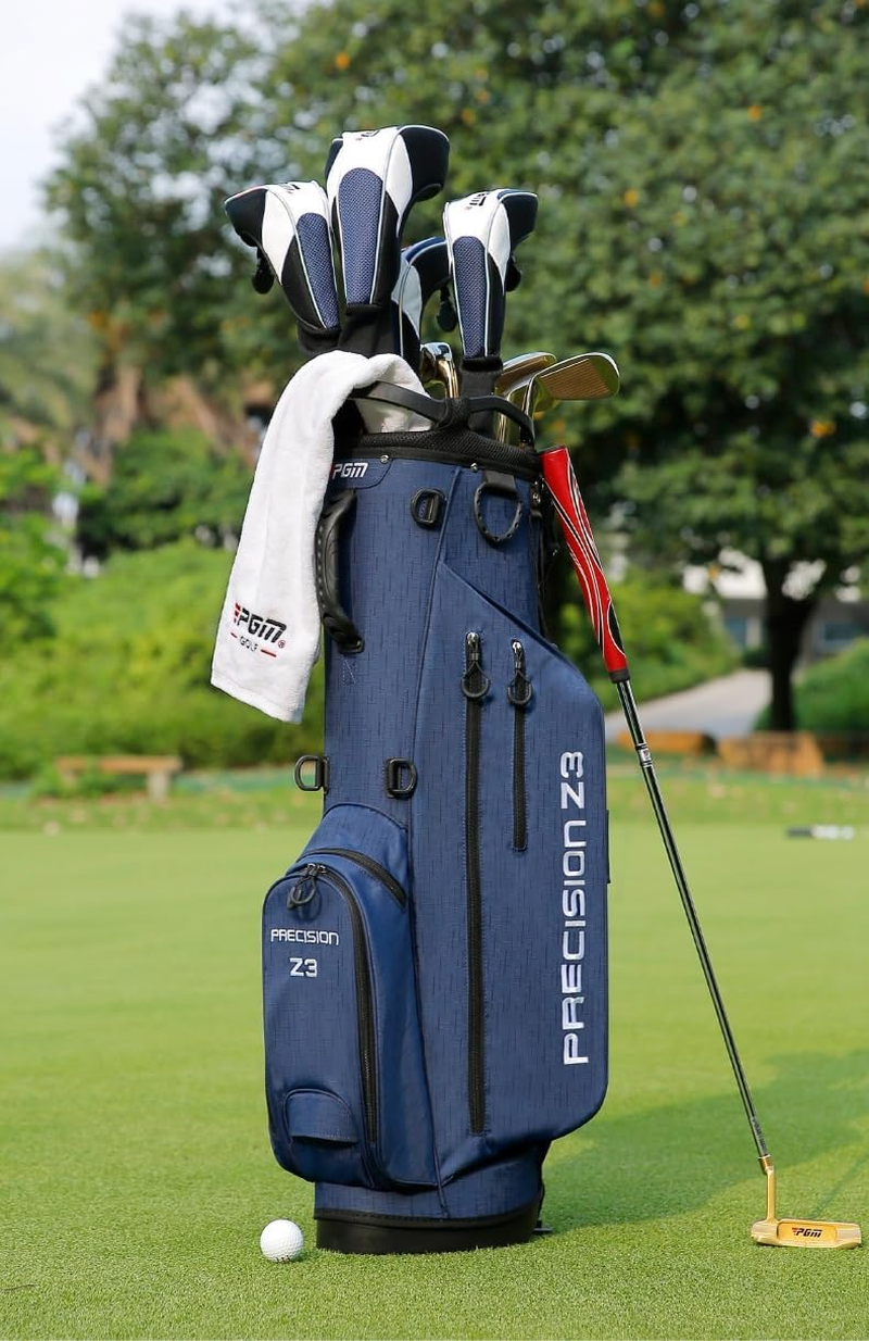 Golf Bag, Portable Golf Bag, Multi-Pocket Golf Bag with Non-Slip Stand, Automatic Adjustable Twofold Shoulder Straps, Removable Straps, Adult Golf Accessories, 11.8X49.2 Inches image number 2