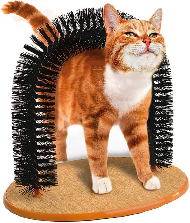 Self Grooming Cat Arch, Scratcher Toys, Brush for Grooming with Scratch Pad and Catnip, Brush for Shedding, Scratching Post, Interactive Toys image number 4