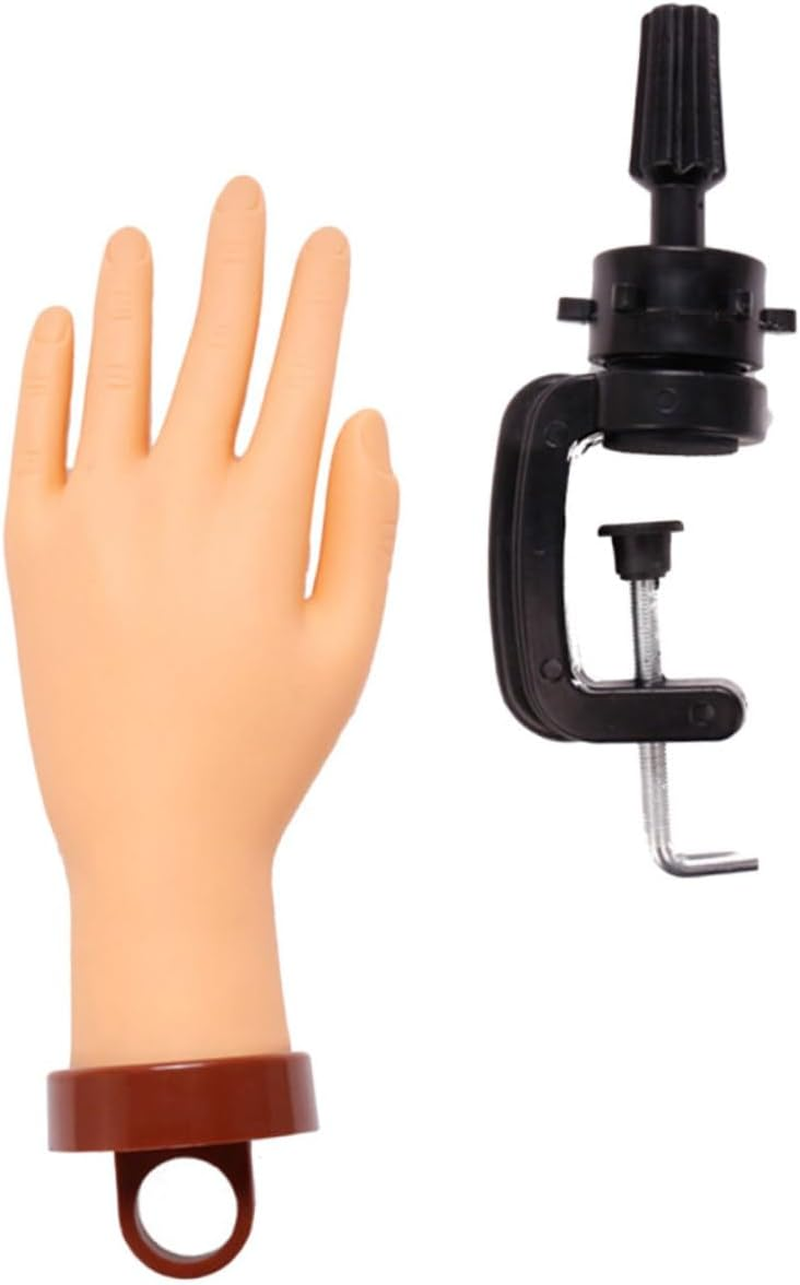 Flexible Nail Practice Hand Model with Stand, Realistic Soft Fake Manicure Training Tool for Professional Nail Art and Gel Design Users in Salon and Home Use image number 1