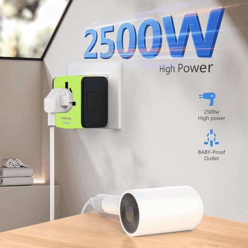 Travel Adapter, Universal International Power Adapter with 3USB Port and Type-C International Wall Charger Worldwide AC Power Plug for Multi-Nation Travel UK, EU, AU over 200 Countries (Green) image number 4