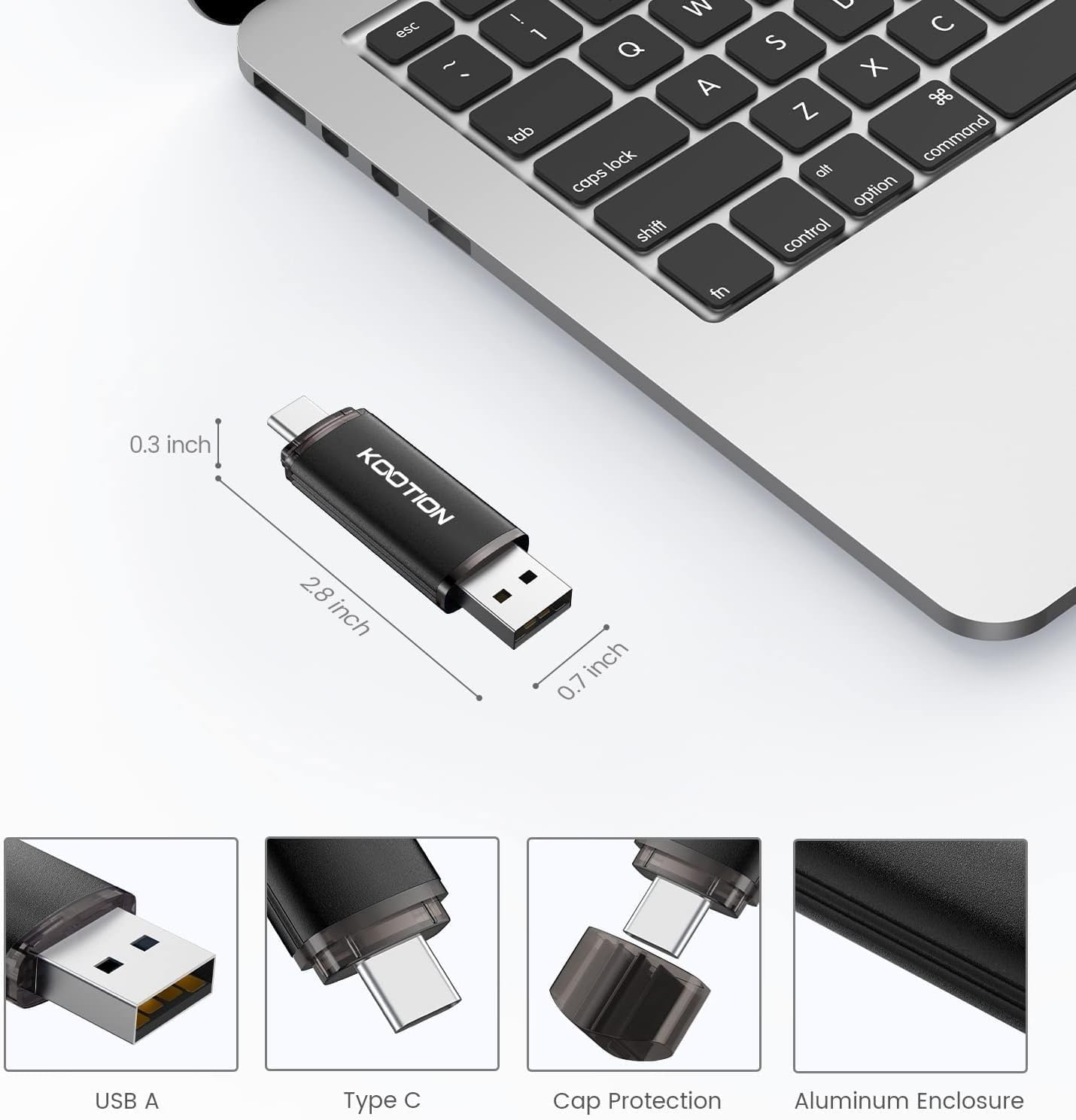 KOOTION USB Flash Drive C 32GB 5 Pack USB C OTG 2.0 2 in 1 USB Flash Drive Type C 32GB Storage for Android/Window/Pc/Macbook, Huawei/Xiaomi/Samsung, External Data Storage image number 4