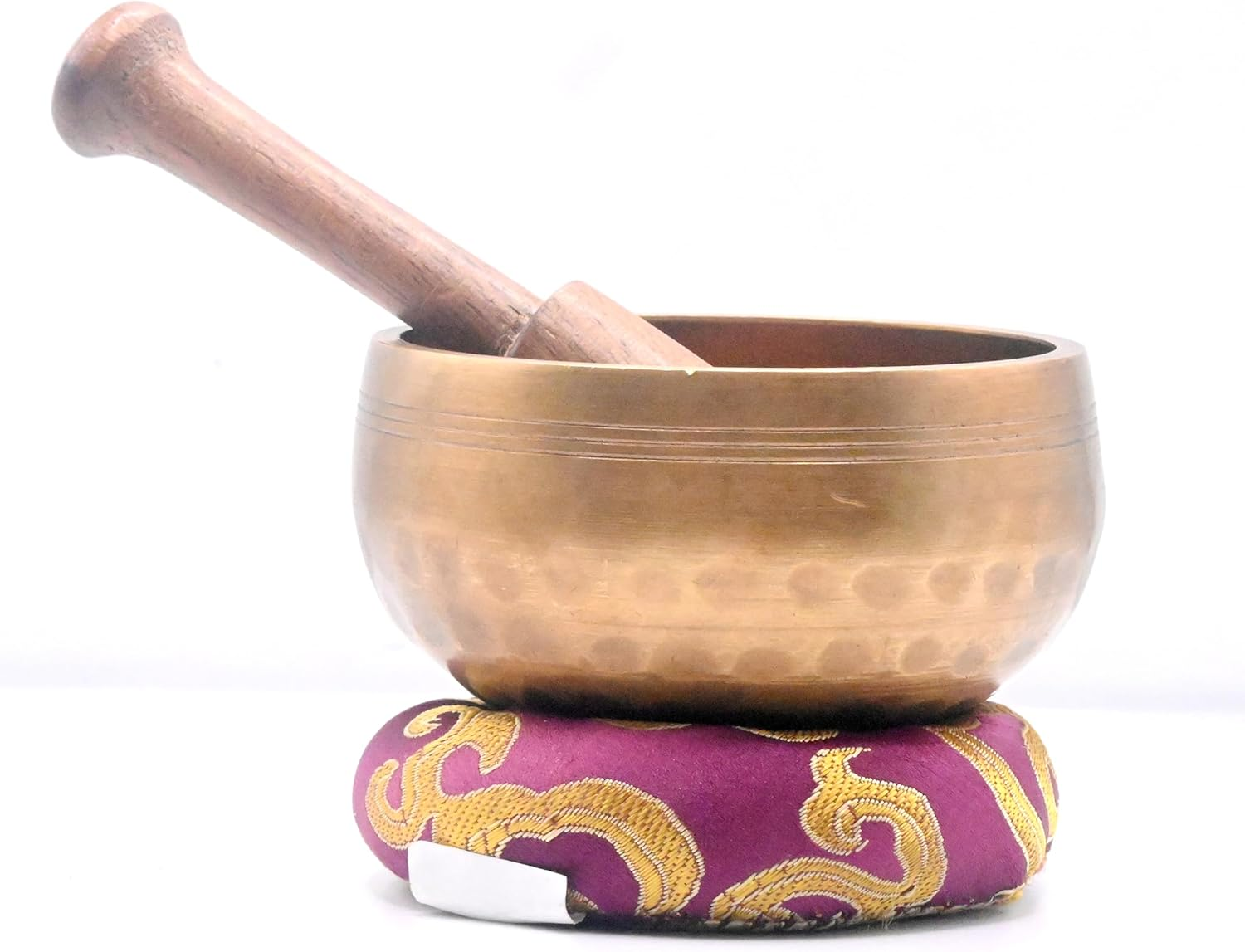 Handmade Singing Bowl-Tibetan Singing Bowl Set-Singing Bowl, Mallet and Cushion-Chakra Balance, Meditation and Peace-Handmade in Nepal-With Carry Bag image number 1