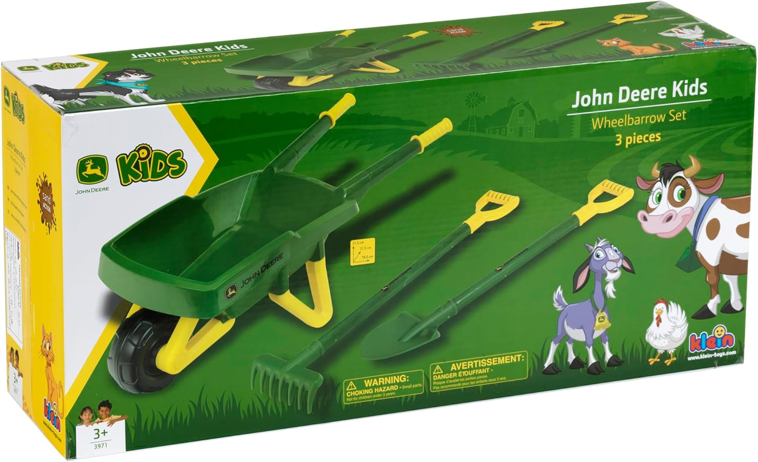 John Deere Kids Wheelbarrow Set, 78 Cm Length