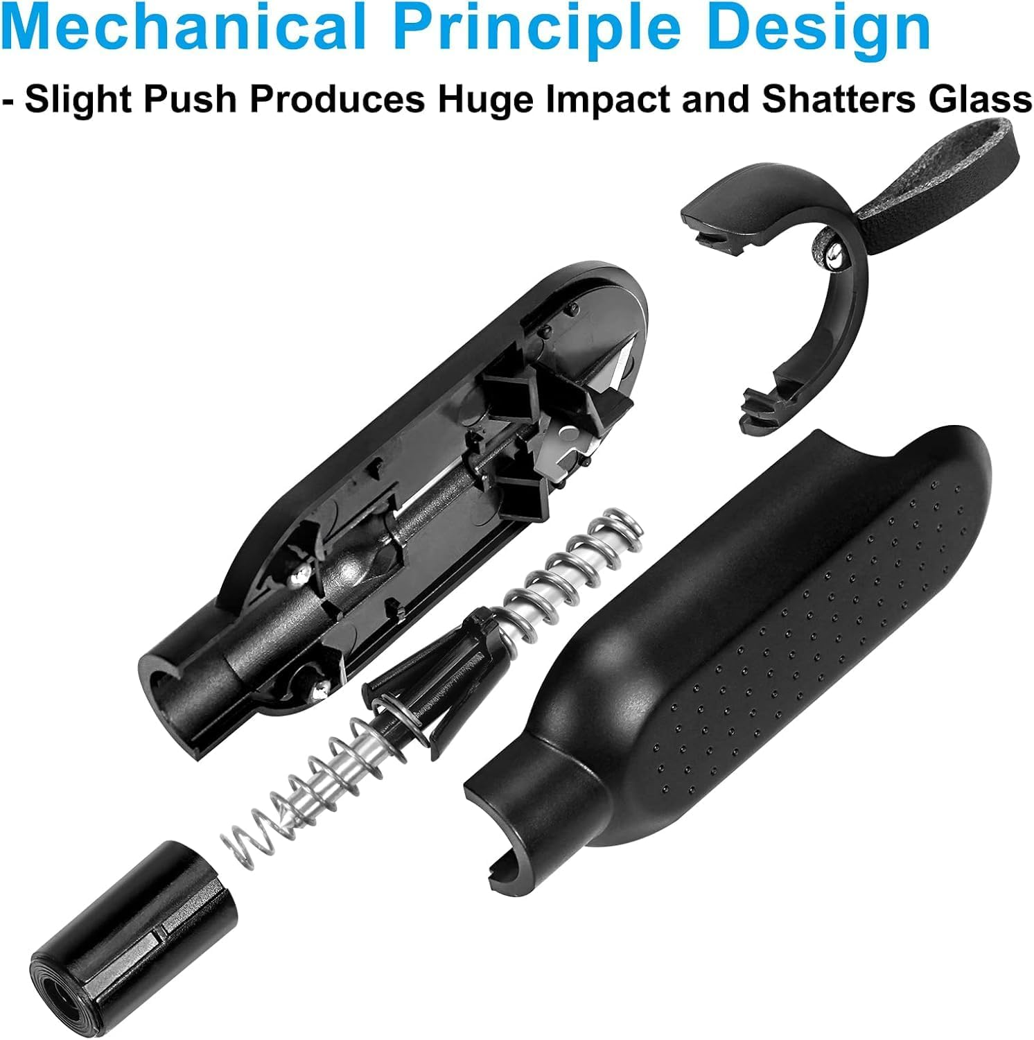 2PCS Car Window Breaker Seatbelt Cutter, 2 in 1 Emergency Car Safety Hammer Glasses Breaker Escape Tool (Red Black, One Size) image number 4