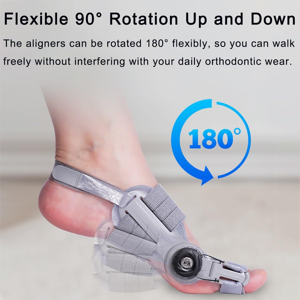 Bunion Corrector, Big Toe Bunion Corrector for Men Women, Adjustable Knob Bunion Support Splint with Anti-Slip Heel Strap for Big Toe Bunion Relief (Color : Gray Black Buckle) image number 4