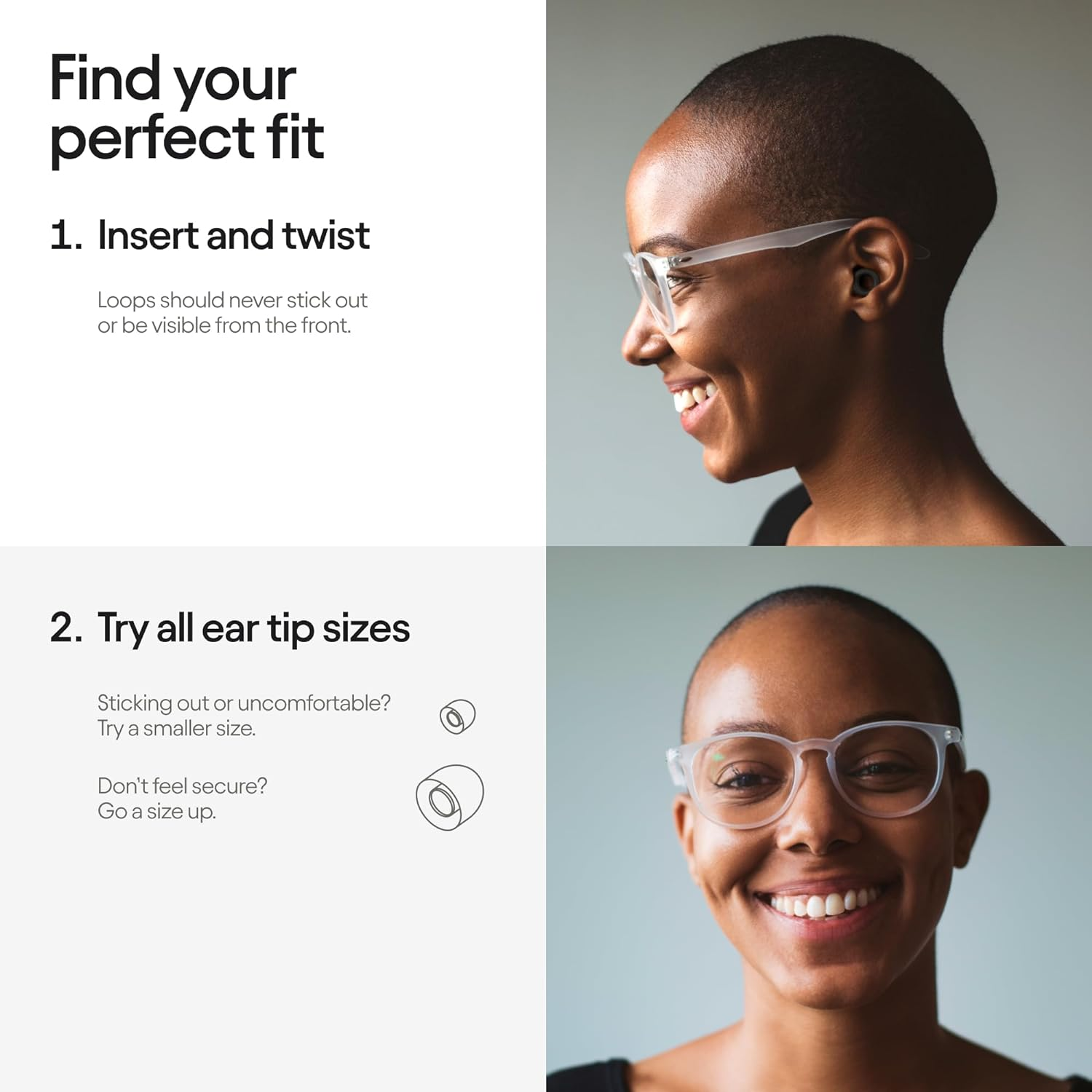 Loop Quiet - Ear Plugs for Sleep &ndash; Super Soft, Reusable Hearing Protection in Flexible Silicone for Noise Reduction & Flights - 8 Ear Tips in XS/S/M/L - SNR 24Db & NRR 14 Noise Cancelling - Violet image number 2