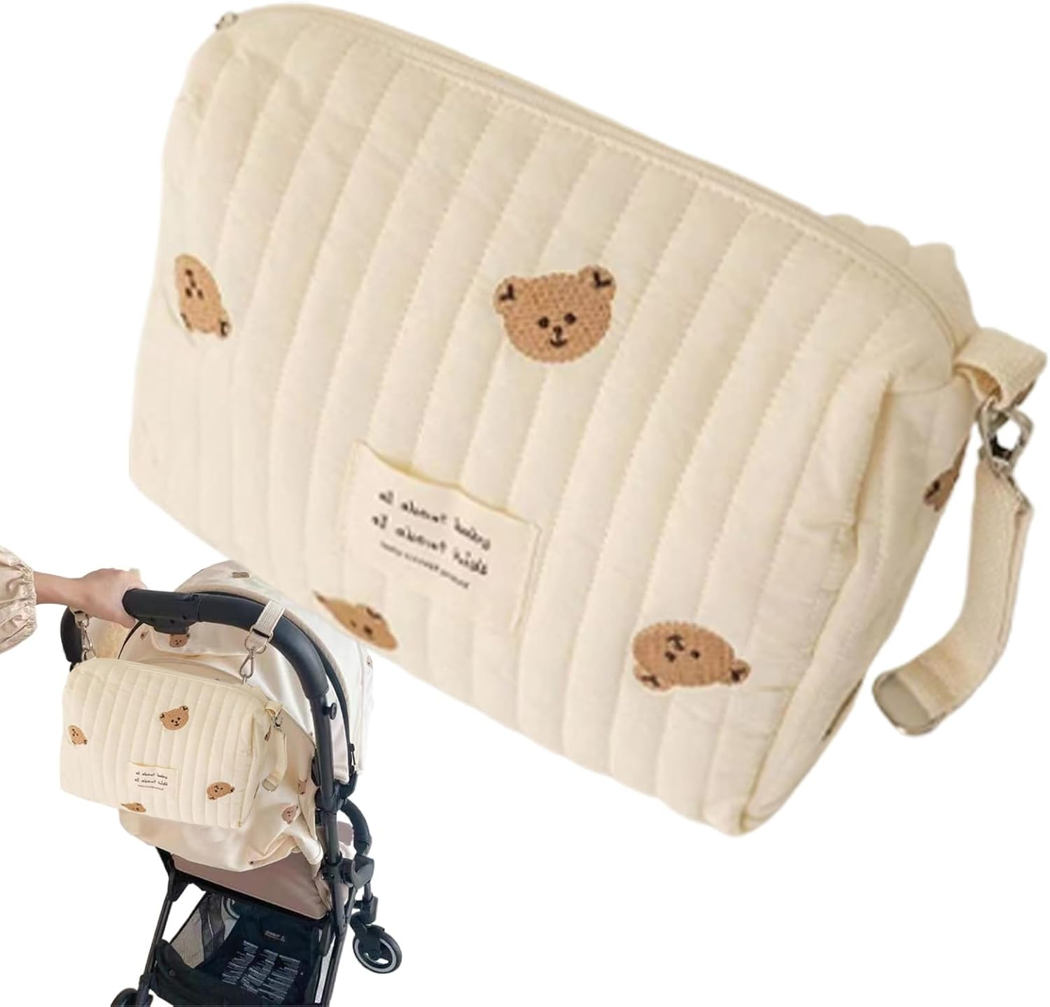 Diaper Nappy Bags - Portable Nappy Pouch | Lightweight Diaper Bag | Nappies Bags | Nappy Carry Pouch with Zipper | Baby Stroller Diapers Storage Organizer Pouches for Outdoor Shopping and Travel image number 5