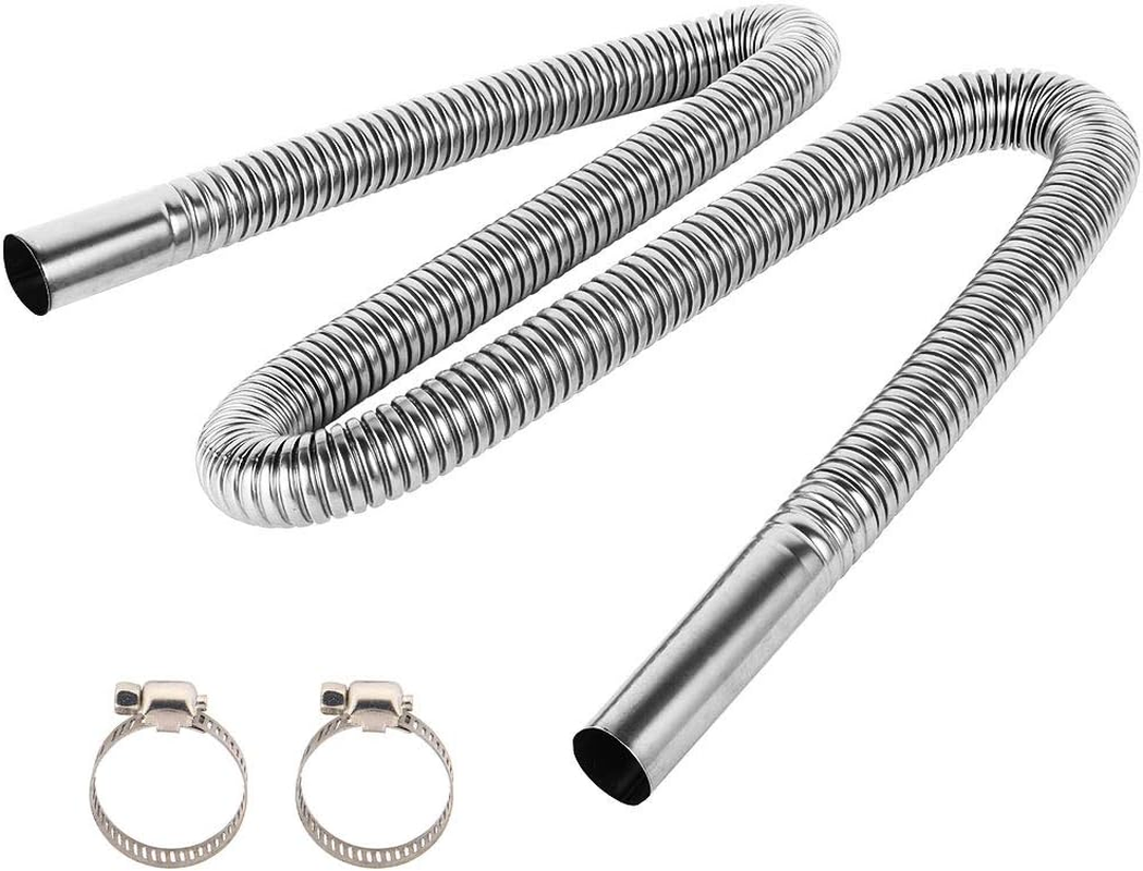 Exhaust Pipe Flex Kit, Stainless Steel Exhaust Clamps Bracket Gas Vent Hose Portable Pipe Silence for Air Diesels Car Heater Kit image number 4