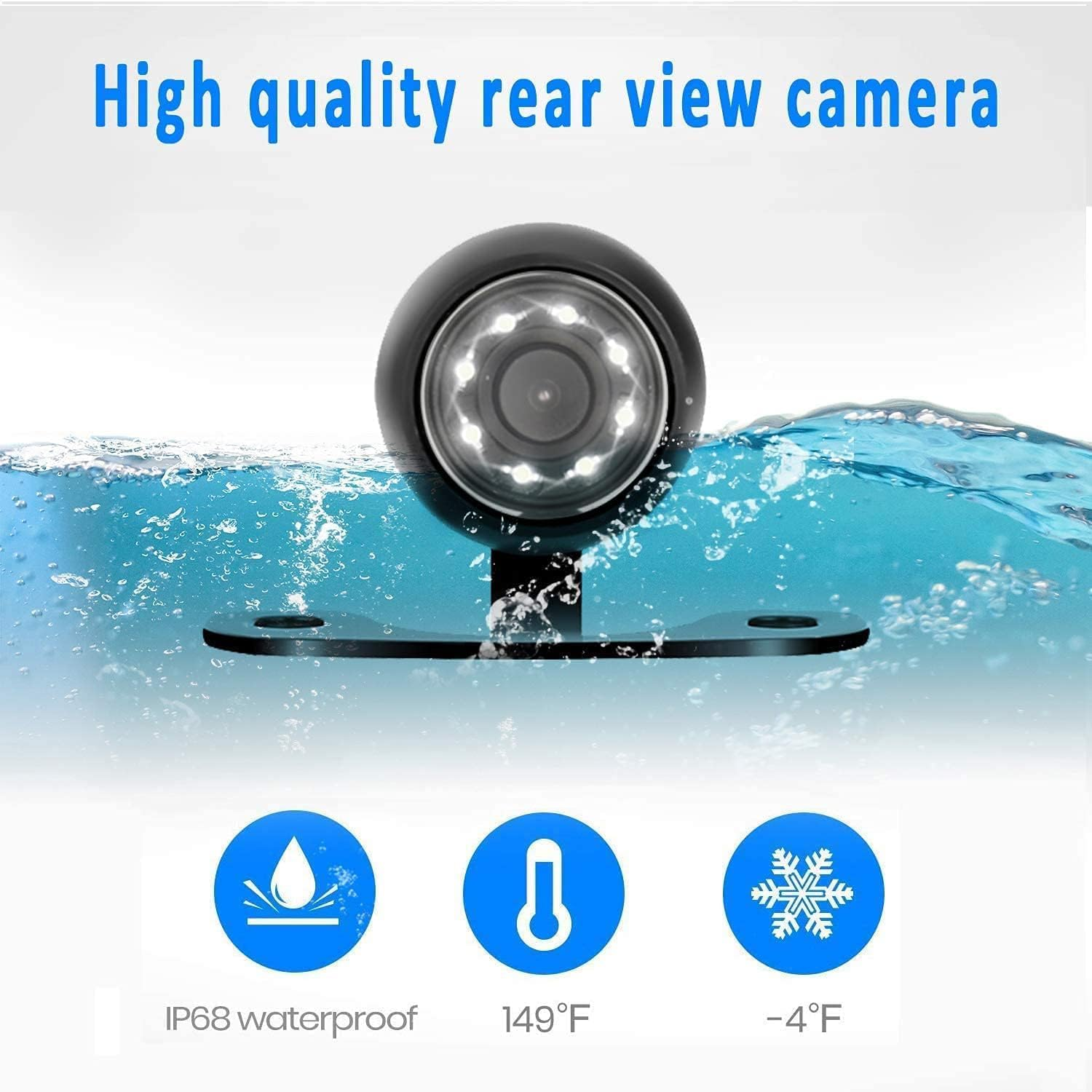 B-Qtech Backup Camera and Monitor Kit, 4.3" LCD Display Support Mirror Flip Guideline Night Vision Rear View Reverse Camera Waterproof for Pickup Car SUV Van, Easy Install and Setup image number 3