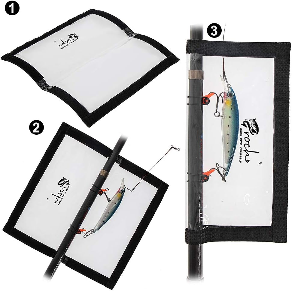 Fishing Lure Wraps 4-Pack Clear PVC Lure Covers 22X11.5Cm with Fishing Hook Keepers