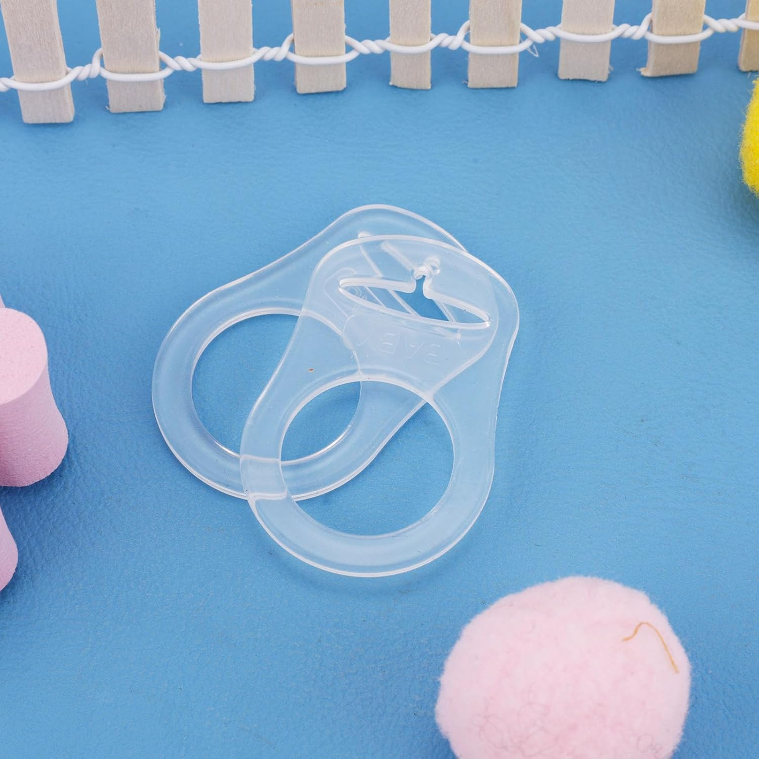 10Pcs Baby Nipple Clips Adapter Rings, Premium POM Holder Clips Newborns Universal Fit for Nipple Holder & Dummy Soother(Transparent) image number 4