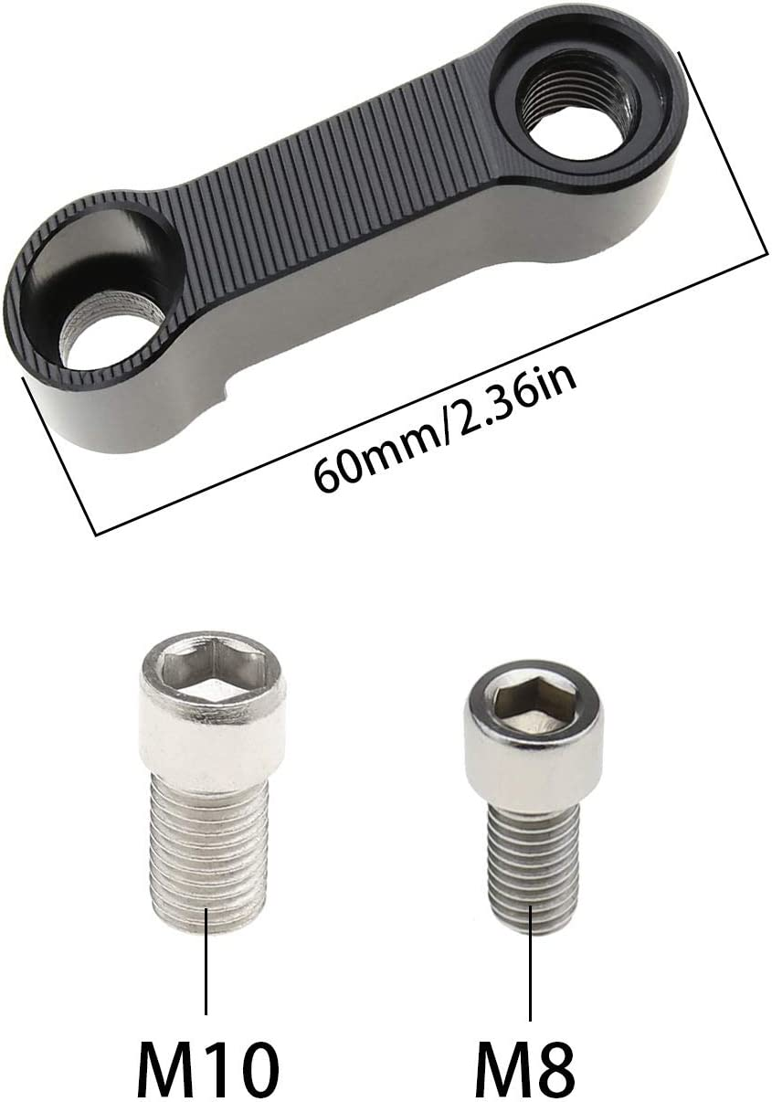 SING F LTD 1 Pair of Motorcycle Rear View Mirror Riser Extender Adapters Extension Kit M8 M10 Screws Thread with Screws & Gaskets Universal Accessories