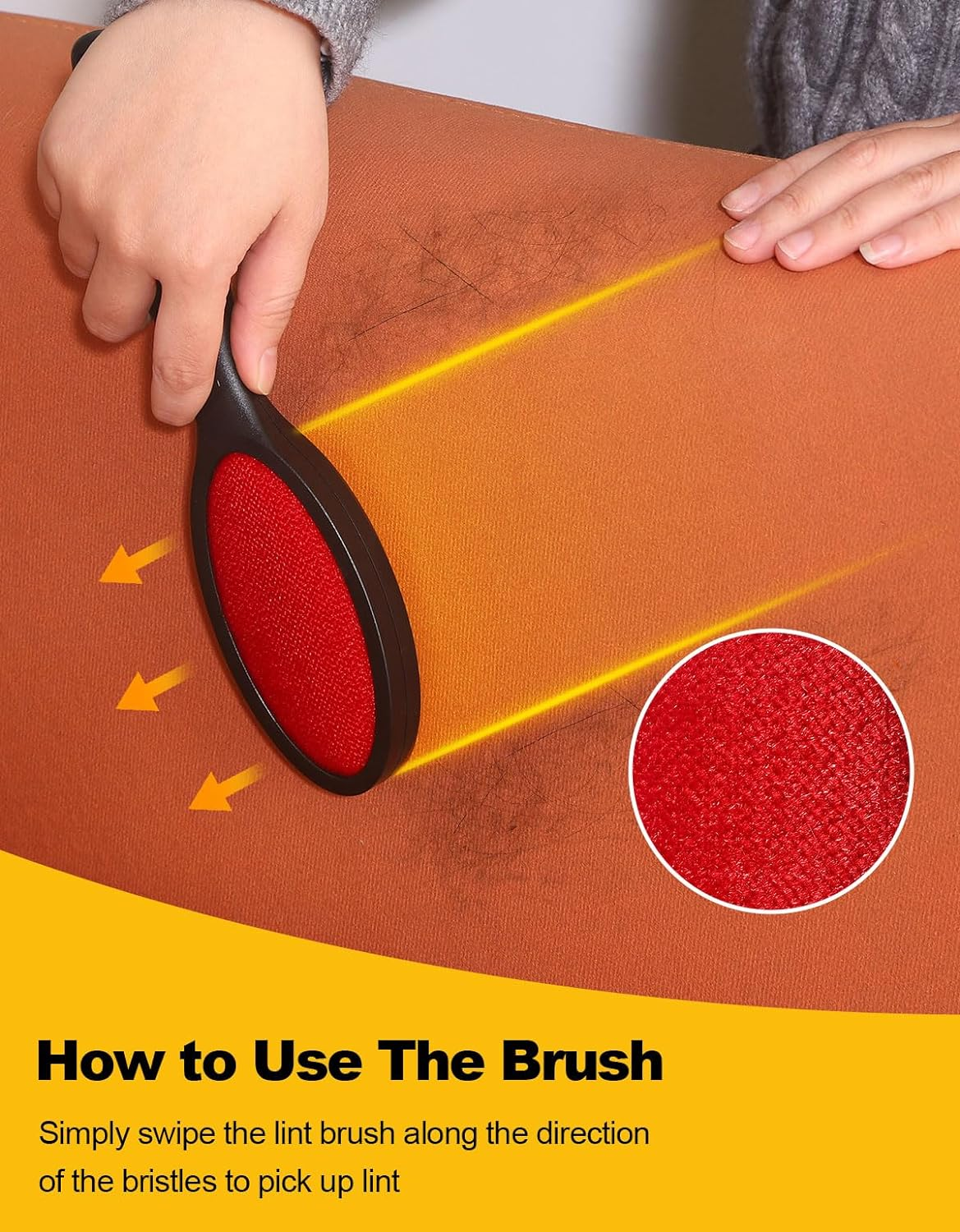 Lint Brush Lint Remover Lint Brushes for Clothes - Dual Sided Reusable Pet Hair Remover for Clothes Sheet Carpet Furniture Fabric - Set of 2