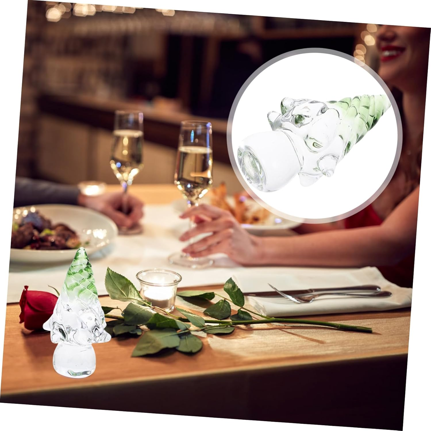 Small Christmas Tree Ornaments Crystal Christmas Tree Decorations for Home Desktop Decor for Xmas Holiday Festive Tabletop Ornament image number 6