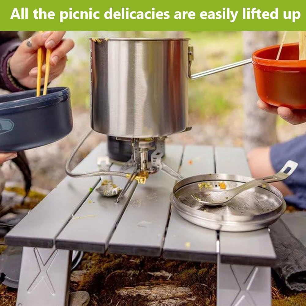 15.7"X11.4"X5.3" Ultralight Aluminum Camping Table, Portable Folding Outdoor Table, Compact Beach & Picnic Table for Travel, Tailgating & Car Camping (Silver) image number 2