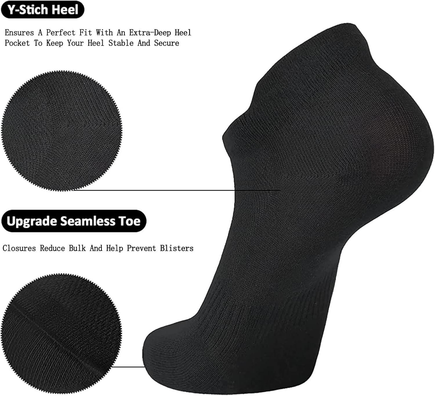 Women Ankle Athletic Running Socks,6 Pairs Low Cut Sports Tab Socks,Soft Thin No Show Socks for US Size 6-10 image number 2