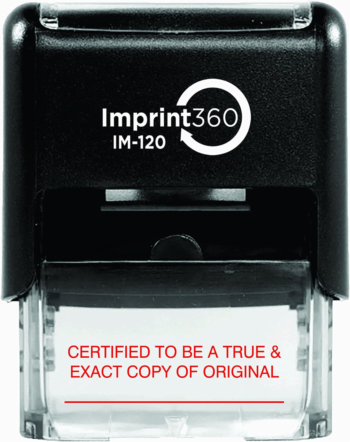 Imprint 360 AS-IMP1047 Certified to BE a True & Exact Copy of Original Rubber Stamp with Signature Line Laser Engraved for Clean Precise Imprints 1/2 Impression Size 9/16 X 1 Red Ink