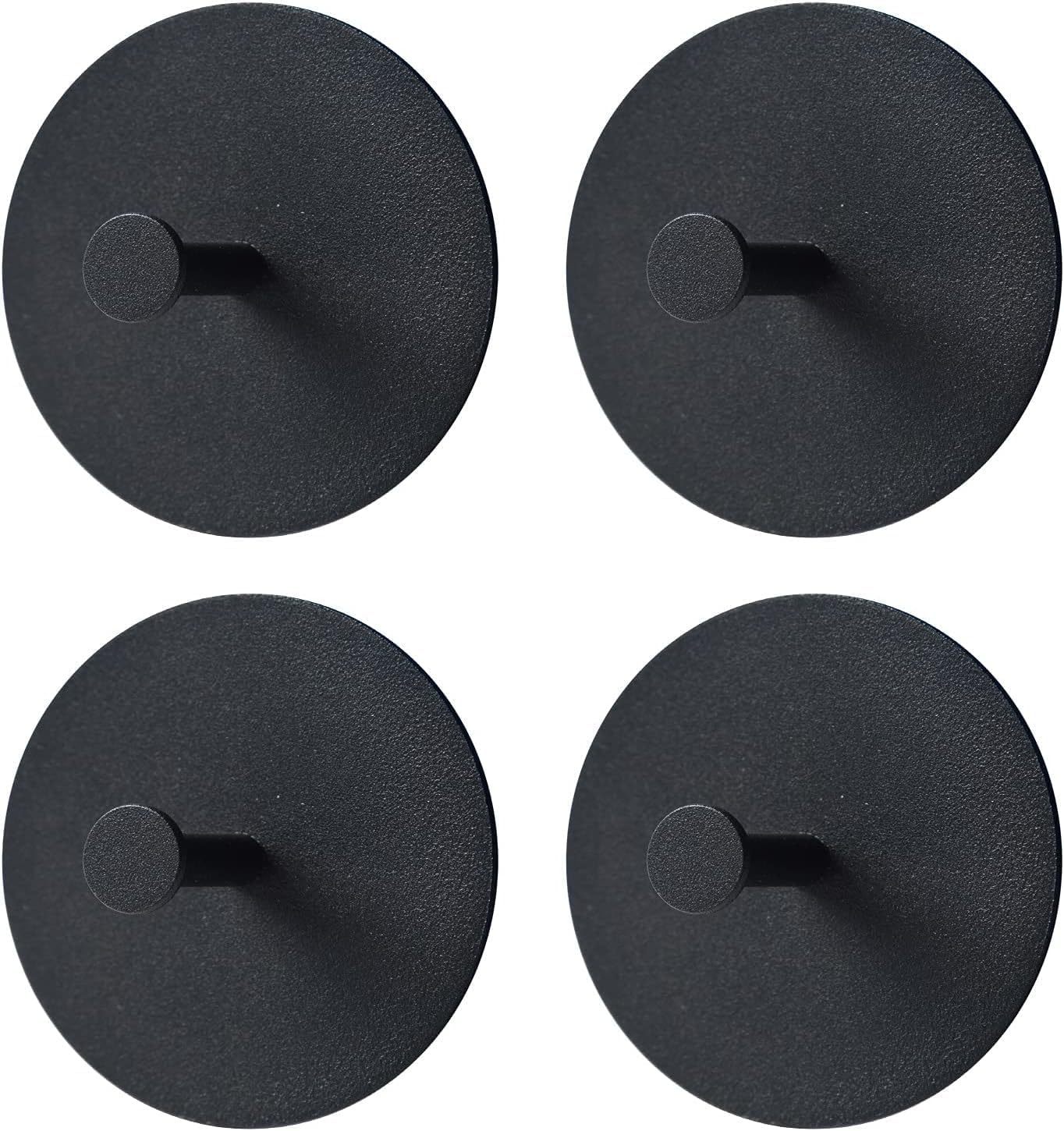 4 Pcs Black Towel Adhesive Hooks for Tile Wall Stainless Steel Wall Hangers of Heavy Duty Shower Stick on Hooks for Coat,Hat,Key Wall Sticky Hooks Adhesive Shower (Black, One Size) image number 4