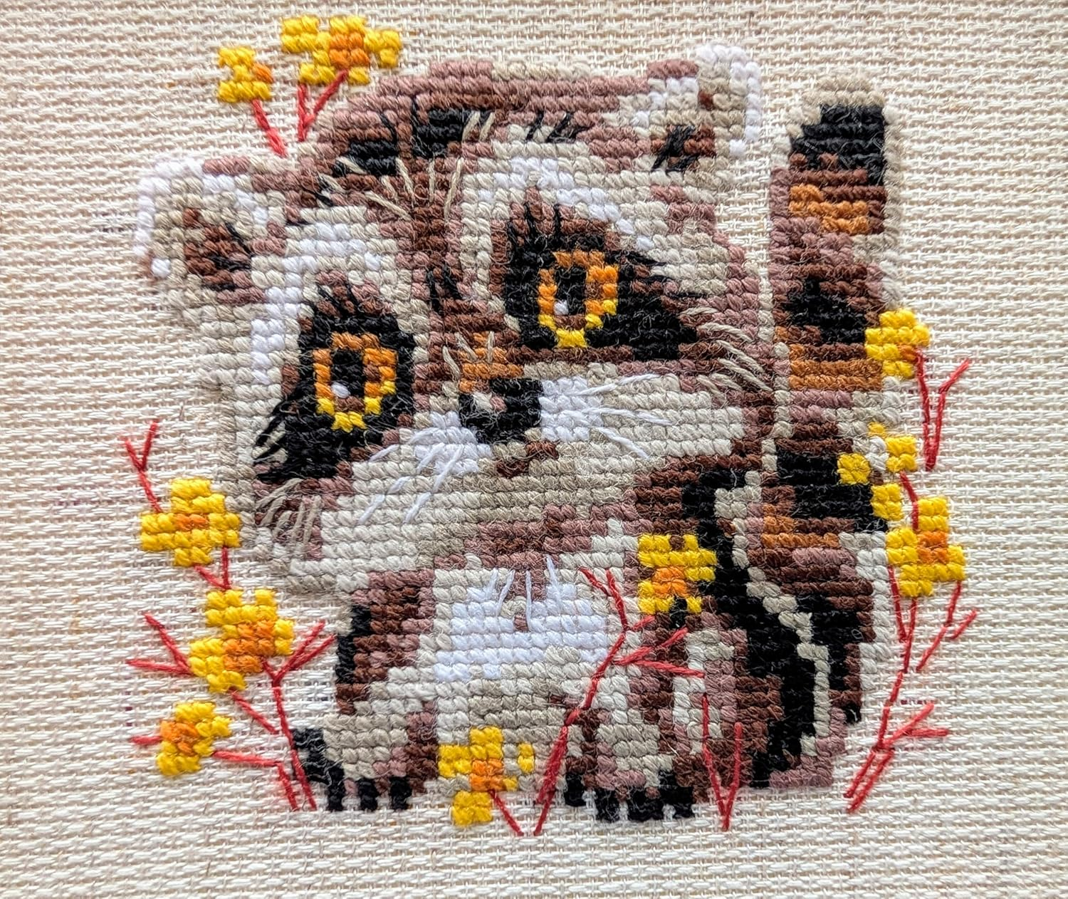 RIOLIS - Little Raccoon 1754, Cross Stitch Kits 5,12" X5,12, Cross Stitch Kits for Beginners & Advanced, Crossstitching Kits Adult, Counted Stitching Kits, Embroidery Kit image number 3