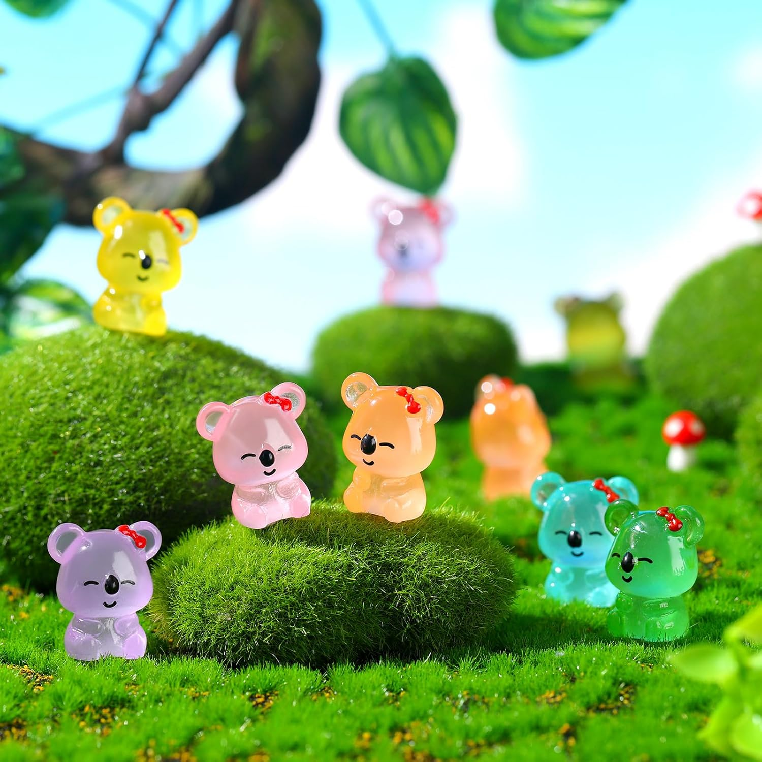 90 Pcs Resin Koala Miniatures Mini Animals Figures Cute Koala Figurine Fairy Decor Animal Ornament for Home Decoration Garden Landscape Accessories Craft Cake Decoration DIY image number 6