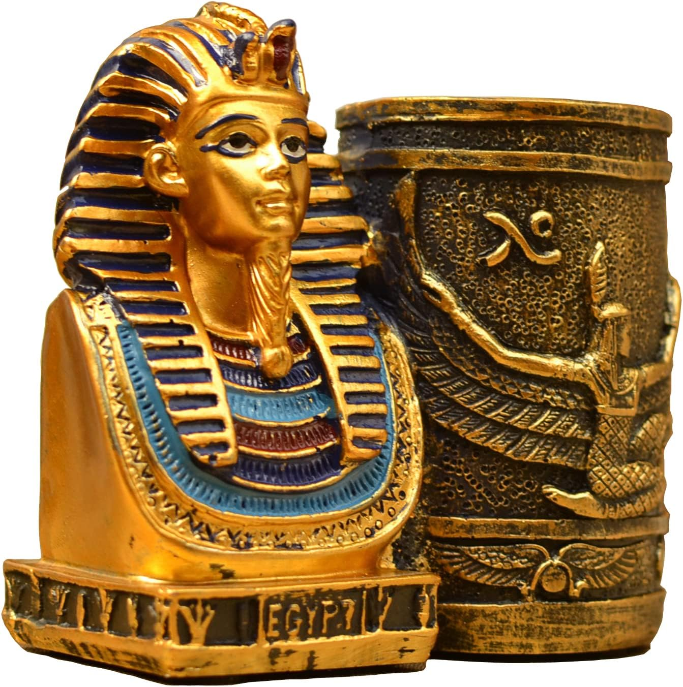 Ancient Egyptian Pencil Holder, Egyptian King Pharaoh Pen Cup, Pen Holder for Desk Office Pen Organizer, Pencil Cup Storage Containers - Small image number 4