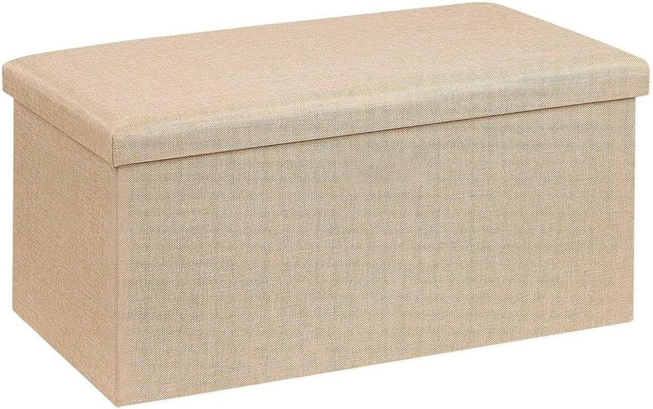 Folding Ottoman Storage, Storage Ottoman Bench, Multifunctional Sofa Stool, Chest with Lid, Folding Storage Ottoman Bench 115L Storage Space for Hallway, Bedroom, Space-Saving image number 1