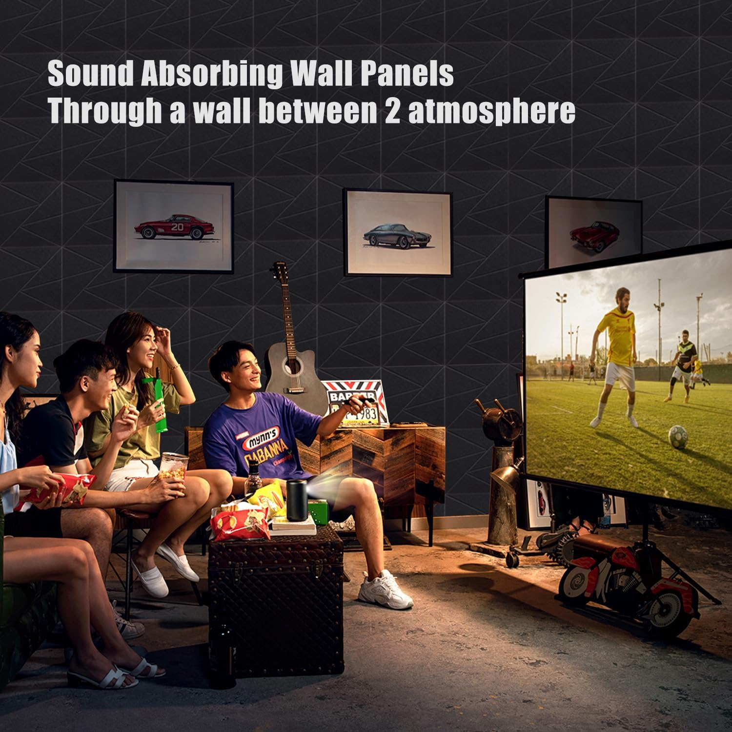 12 Pack Acoustic Panel, 12X12X0.47 Inch High Density 230Kg/M&sup3; Sound Absorbing Panels with Self-Adhesive, Sound Proof for Acoustic Wall Panels (30X30X1Cm)-Black image number 5