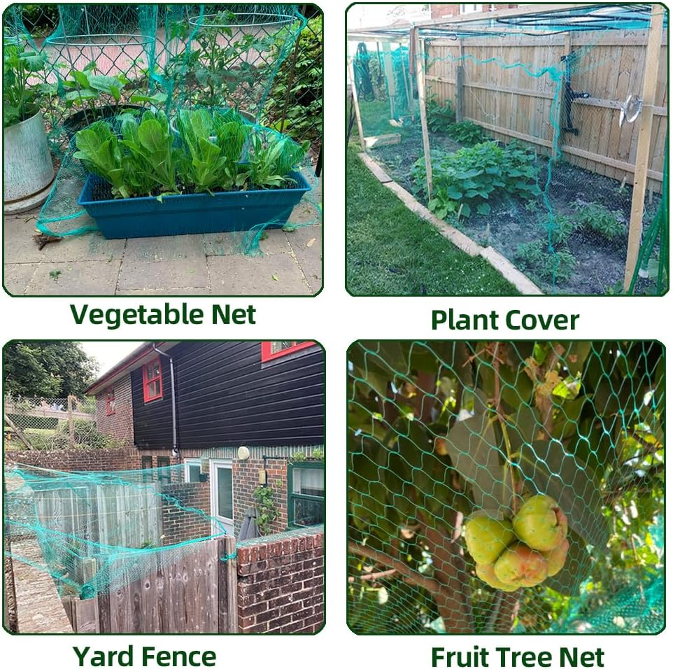 Skycabin Bird Netting 4Mx10M Green Garden anti Bird Net for Protecting Vegetable Plants Seedlings and Fruit Trees from Bird Pigeon Squirrel Deer and Other Animals Reusable Fence image number 3