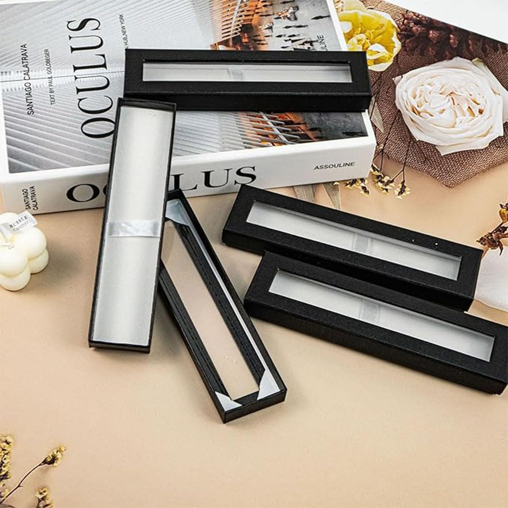 6 Pcs Empty Pen Gift Box Pen Packaging Case with Clear Lid, Cases for Presentations Pen Display Cases, for Jewelry Pencil Display for Packing Business Birthday Souvenir Office Supplies image number 3