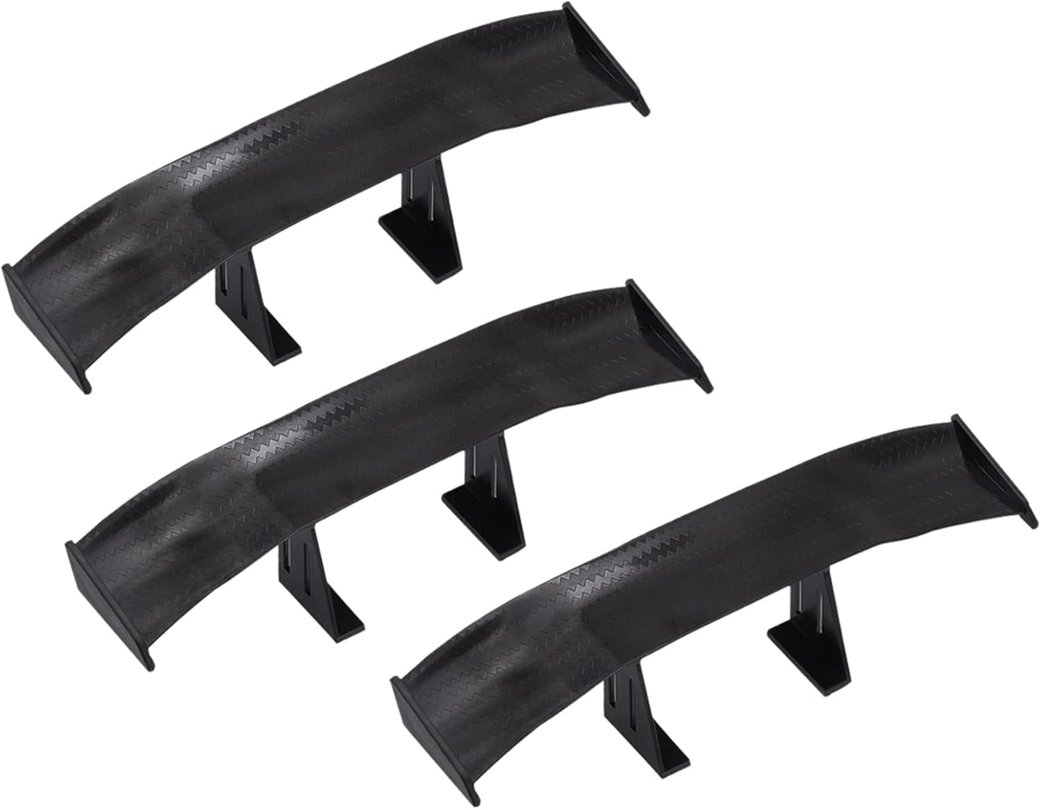 Creatiee Universal Car Mini Spoiler Wing, Auto Car Tail Wing | Mini Auto Carbon Fiber Texture Decoration | without Perforation Tail Decoration, 6.7 Inch (Black) 3Pcs image number 2