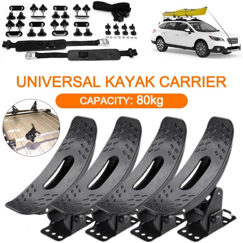 Leona Co Kayak Roof Racks Universal 4 Saddles Kayak Carrier Mount Roof Top Mounted on Roof Racks for Canoe Boat Paddle Board Surfboard Car SUV Crossbar image number 4