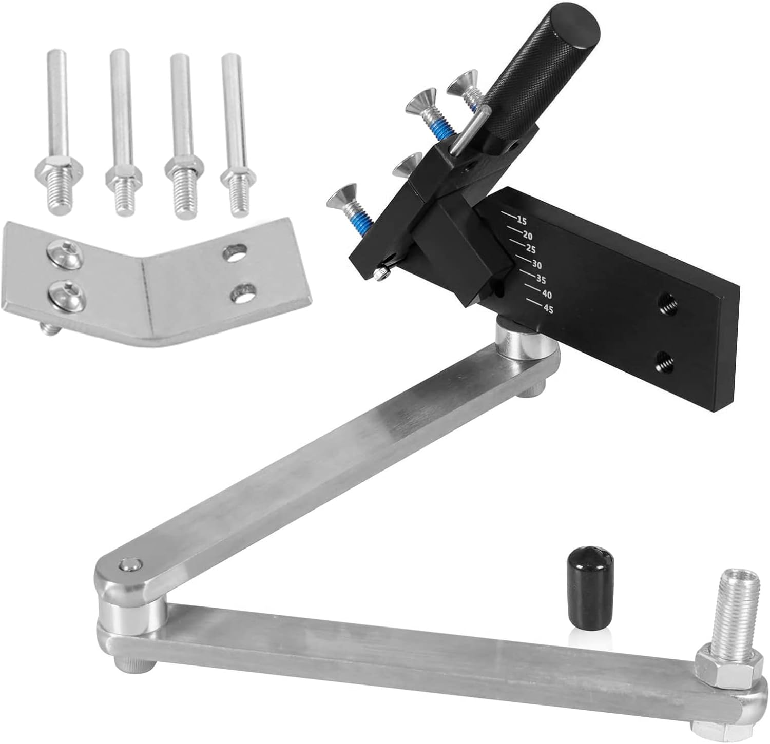 Lawn Mower Blade Sharpener Adjustable 15&deg;-45&deg; for Straight and Standard Lawnmower Blades Ergonomic Home & Commercial Sharpening Balancer Bracket (Black,5005)