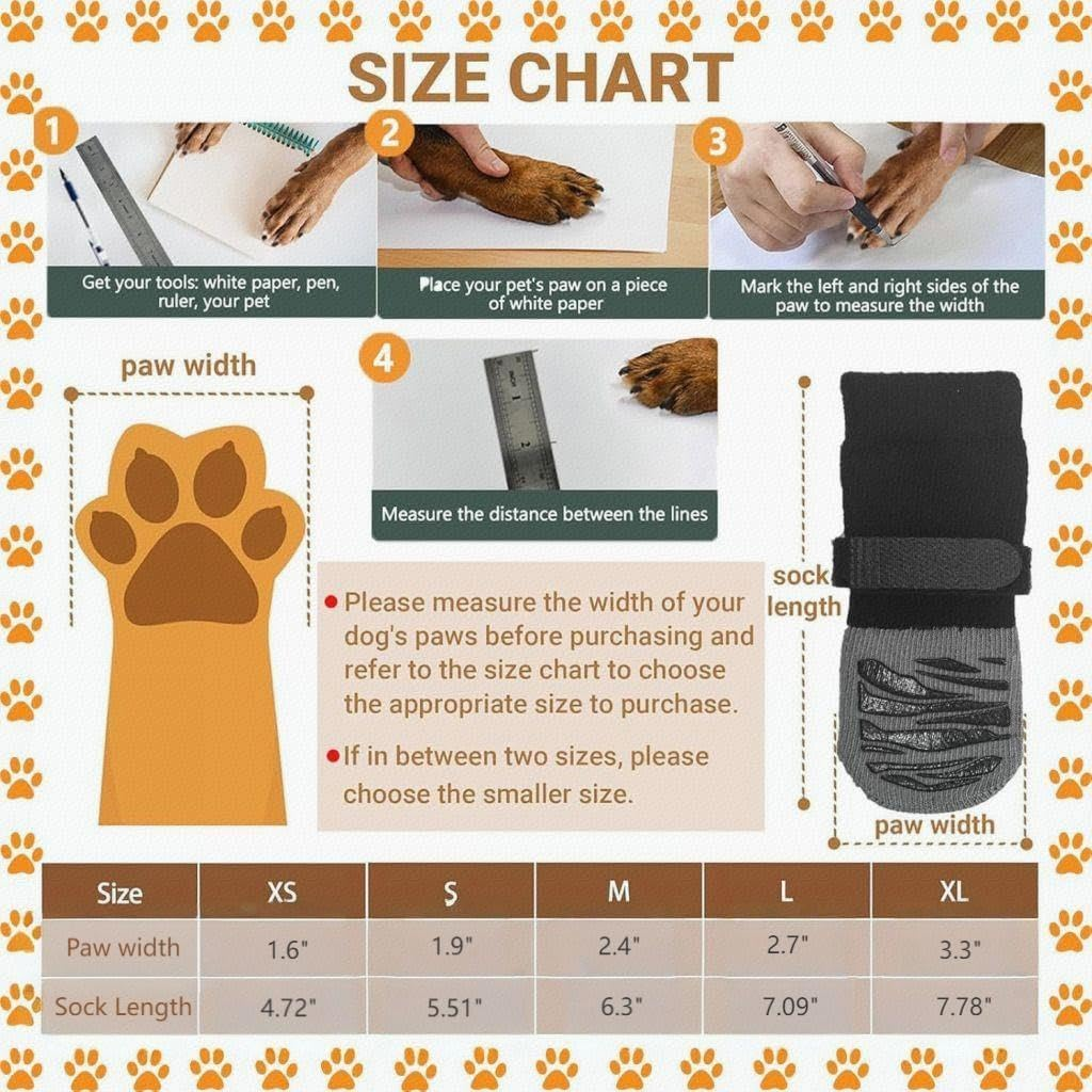 Dog Socks to Prevent Licking Paws, Non-Slip Dogs Grab Socks for Advanced Dogs on Hardwood Floors Comfortable Paw Protectors for Hot Roads and Winter, Dog Socks and Booties（Tiger Pattern 2 Pairs XL） image number 4