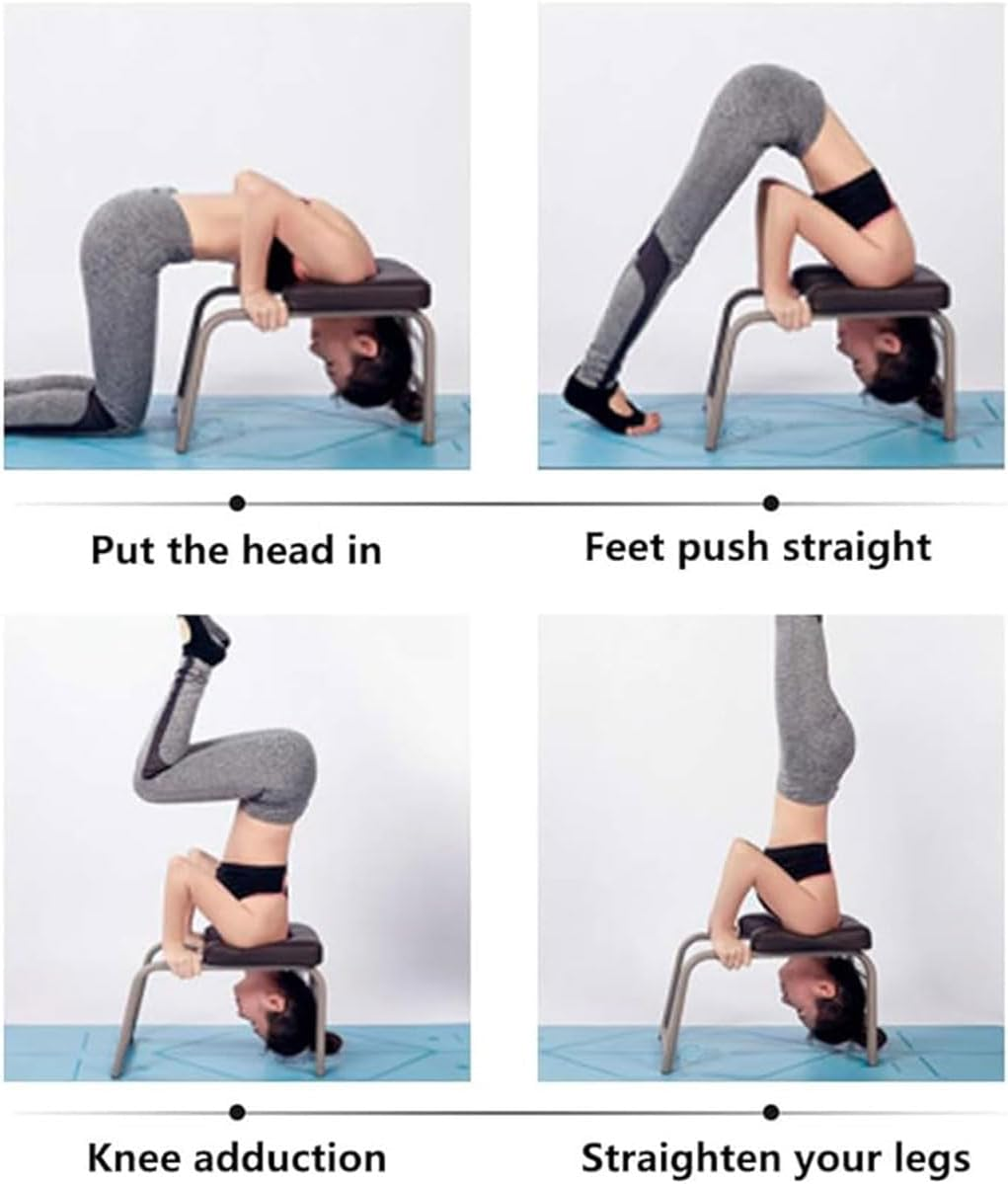 AIMALL Yoga Inversion Bench Wooden Handstand Stool, Professional Core Strength Training Chair, Home Fitness Yoga Auxiliary Chair, 24.5X15.4X15.1 Inches image number 3