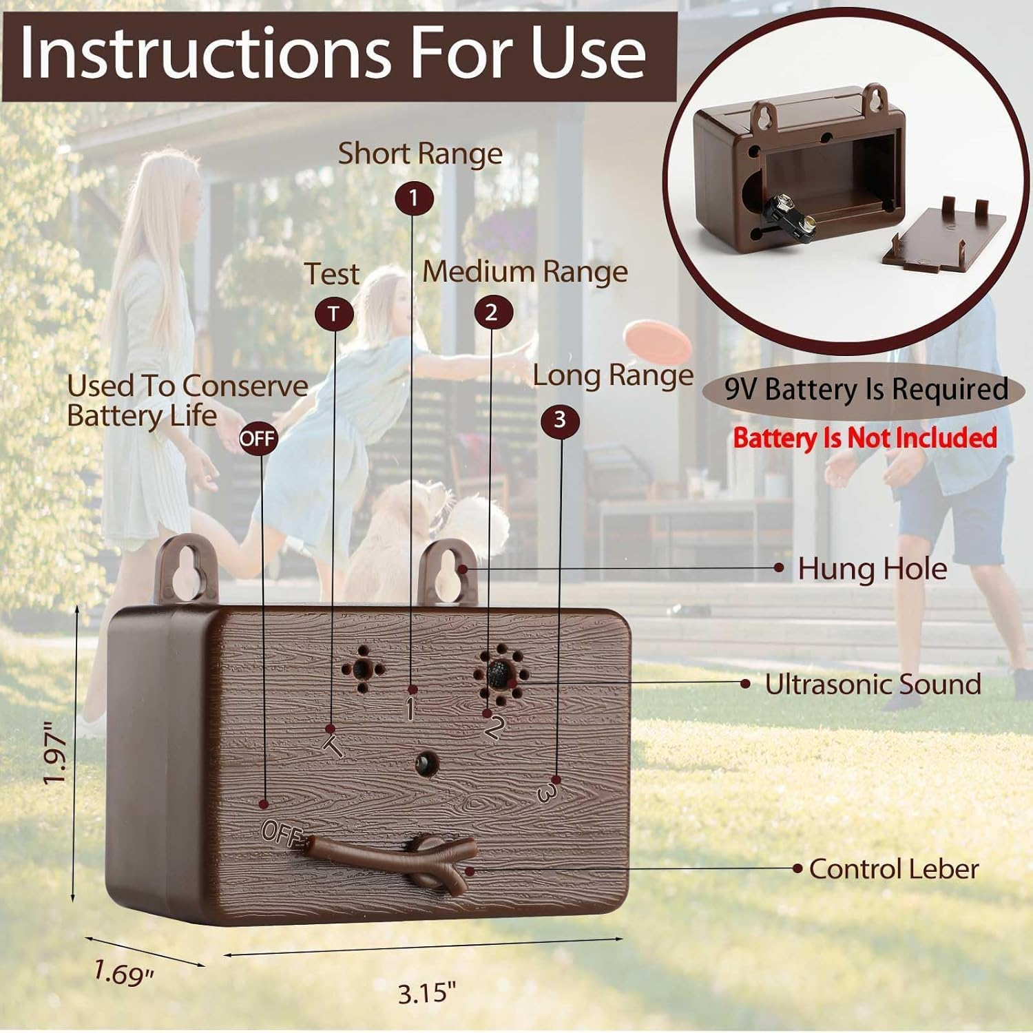 Anti Barking Device for Dogs, 50 FT Ultrasonic Dog Barking Device, 4 Modes Ultrasonic Dog Bark Control, Dog Barking Deterrent Devices, Indoor and Outdoor Use for Dog Training image number 3