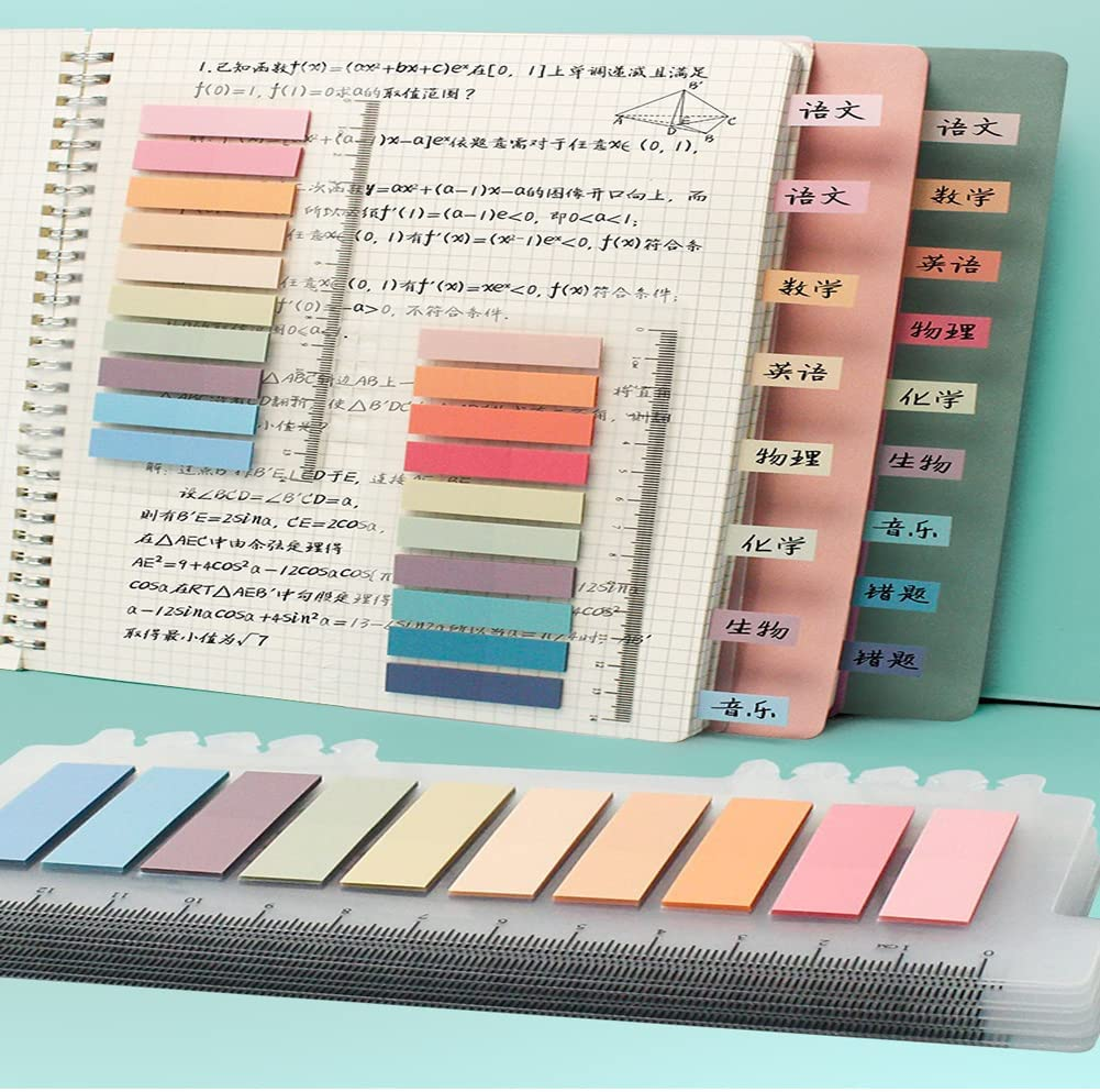 Pyhot 9 Set 1800 Pieces Index Tabs Flags, Mini Memo Page Markers Bookmarks Text Sticky Notes image number 3