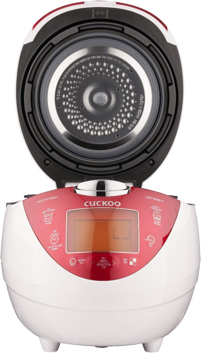 CUCKOO 6-Cup Pressure Rice Cooker & Warmer, Multi-Functional, Slow Cooker, Brown, GABA, 16 Menu Options, Timer (CRP-N0681F) Red image number 6